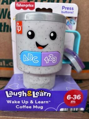 Fisher-Price Laugh & Learn Wake Up & Learn Coffee Mug - White Speckle